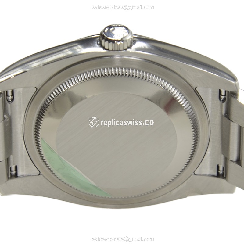 Rolex 116000BKAR369PK Replica - Automatic - Black Dial - Silver Steel Strap - Clasp - View 4