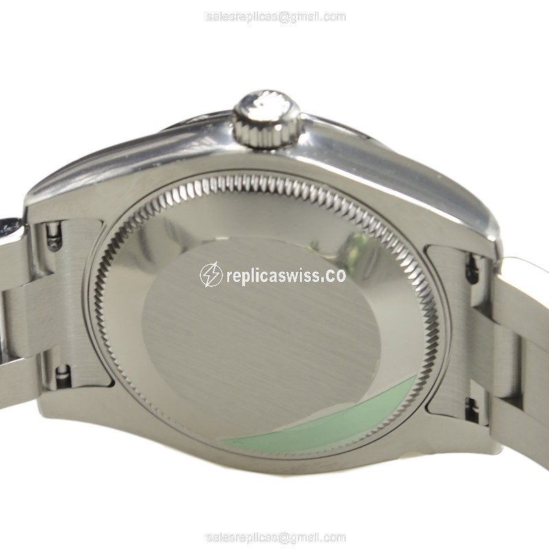Rolex 177200BK369BL Replica - Automatic - Steel Case, Black Dial, Silver Clasp & Steel Strap - View 4