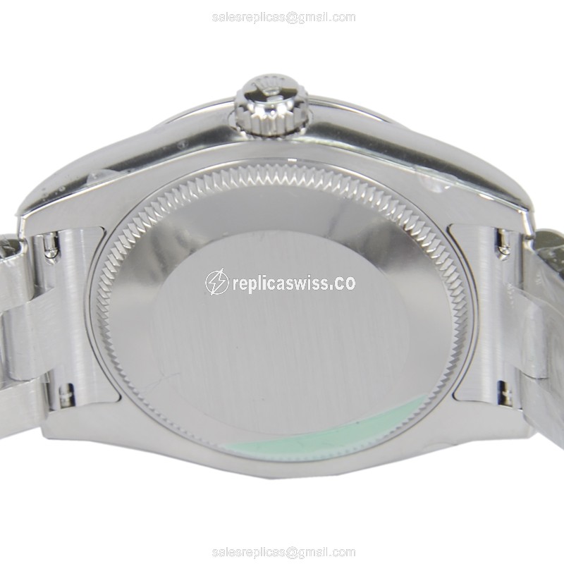 Rolex OYSTER PERPETUAL Replica - Automatic - Steel - Pink Dial, Silver Clasp - View 4