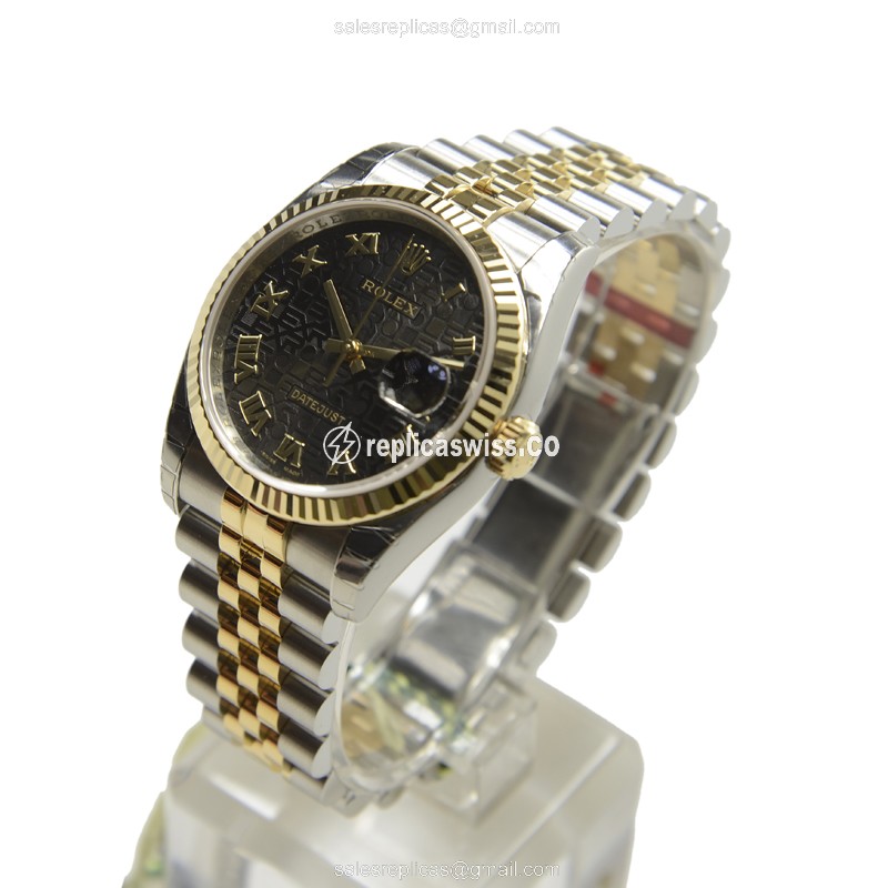 Rolex DATEJUST Replica - Automatic | Black Dial | Silver Clasp - View 3