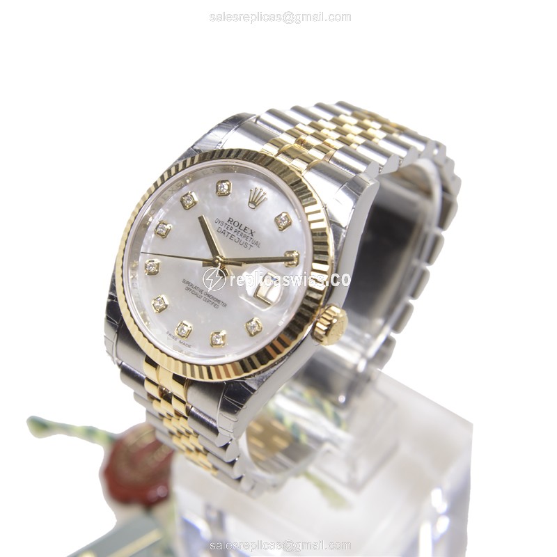 Replica Watch Rolex Datejust Automatic Steel Gold White Dial - View 3