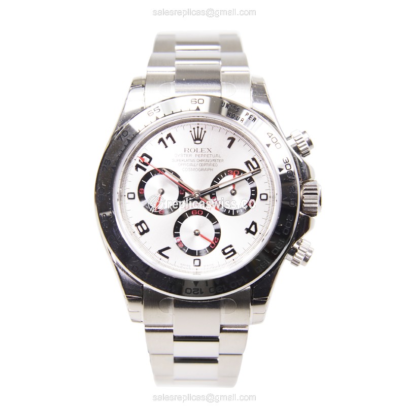 Rolex Daytona Replica - Automatic - 18kt Gold - Silver Dial - Clasp - View 2