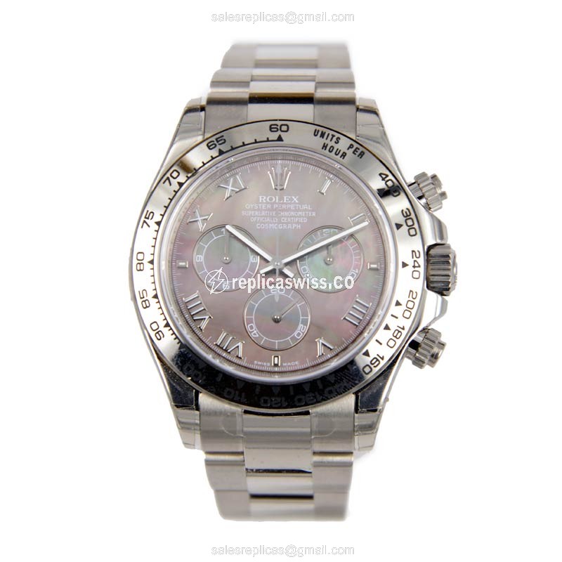 Rolex Daytona Replica - Automatic - 18kt White Gold - Black Dial, Silver Clasp - View 2