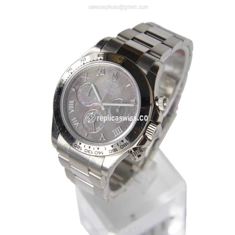 Rolex Daytona Replica - Automatic - 18kt White Gold - Black Dial, Silver Clasp - View 3