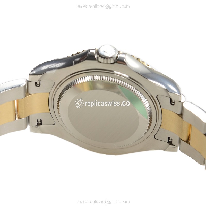 Rolex Yacht Master 168623 Replica - Auto - 18kt Gold/Steel - Black Dial - Silver Clasp - View 4