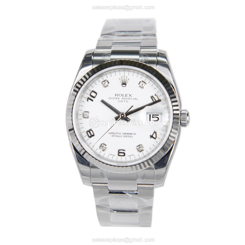 Rolex Datejust Replica - Automatic - White Gold & Steel - Silver Dial - View 2
