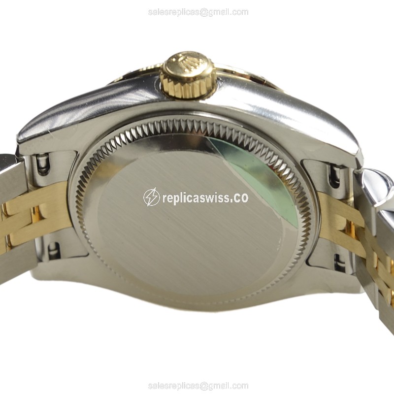 Rolex 179313GCH Lady Datejust Replica - Automatic - Gold Dial - Silver Clasp - Silver Strap - View 4