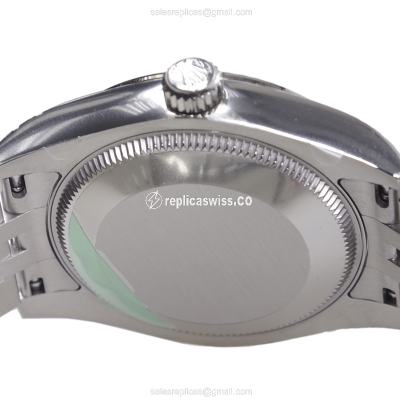Rolex Lady Datejust Replica - Automatic - 18kt White Gold & Steel - Pink Dial - Silver Steel Strap - View 4