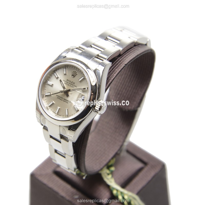 Rolex Lady Datejust Replica - Automatic - Silver Steel Case, Silver Dial - View 3