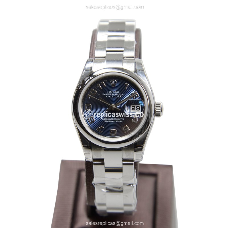 Rolex Datejust Lady Replica - Automatic - Stainless Steel - Blue Dial | Silver Clasp | Steel Strap - View 2