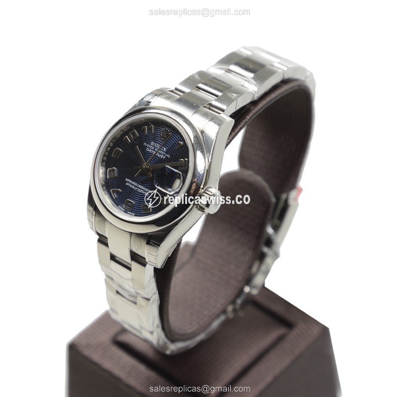Rolex Datejust Lady Replica - Automatic - Stainless Steel - Blue Dial | Silver Clasp | Steel Strap - View 3