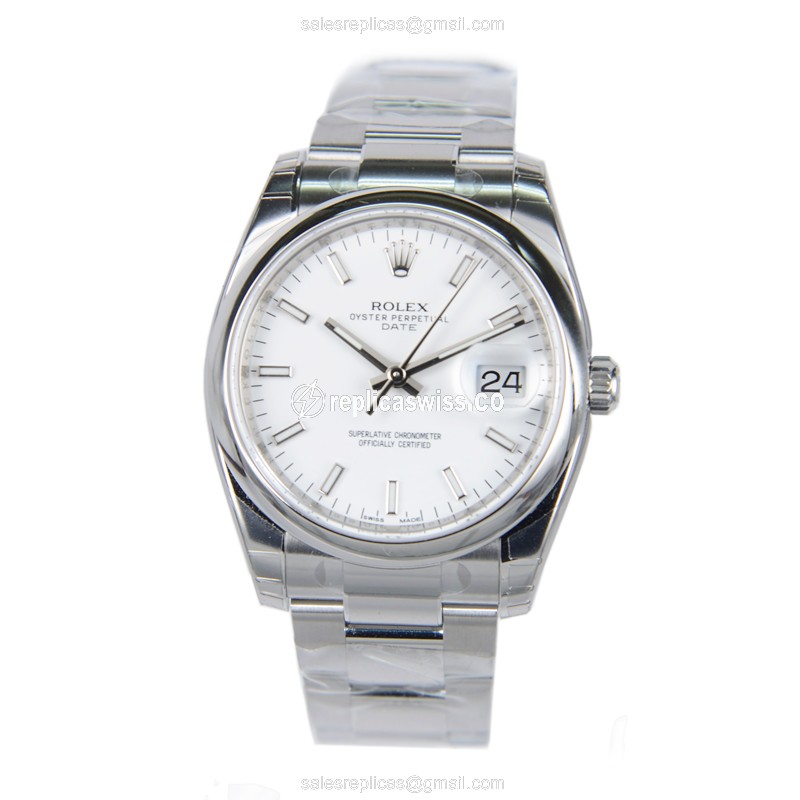 Rolex Datejust Replica - Automatic - Stainless Steel - White Dial - Silver Clasp - View 2
