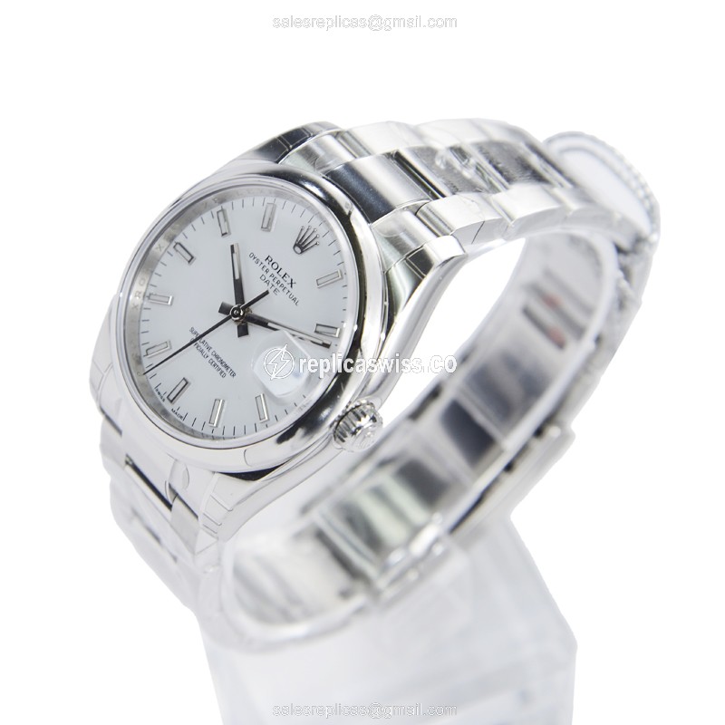 Rolex Datejust Replica - Automatic - Stainless Steel - White Dial - Silver Clasp - View 3