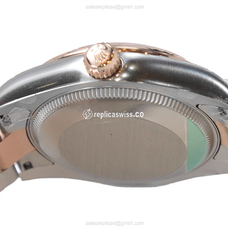 Rolex Datejust Replica - Automatic - White Dial on Steel - 18kt Rose Gold & Steel Case - View 4