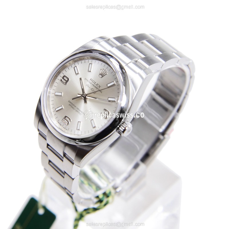 Rolex OYSTER PERPETUAL Automatic - Steel Case, Silver Dial | Steel Clasp & Strap - View 3