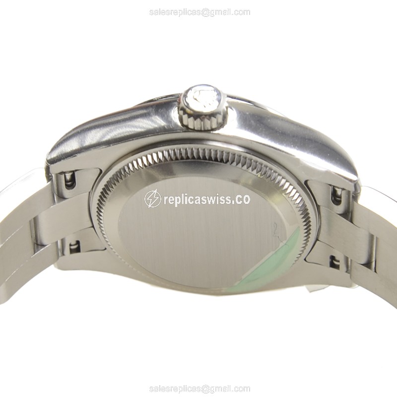 Rolex OYSTER PERPETUAL Replica - Automatic - Steel Case, Silver Dial - Silver Clasp & Steel Strap - View 4