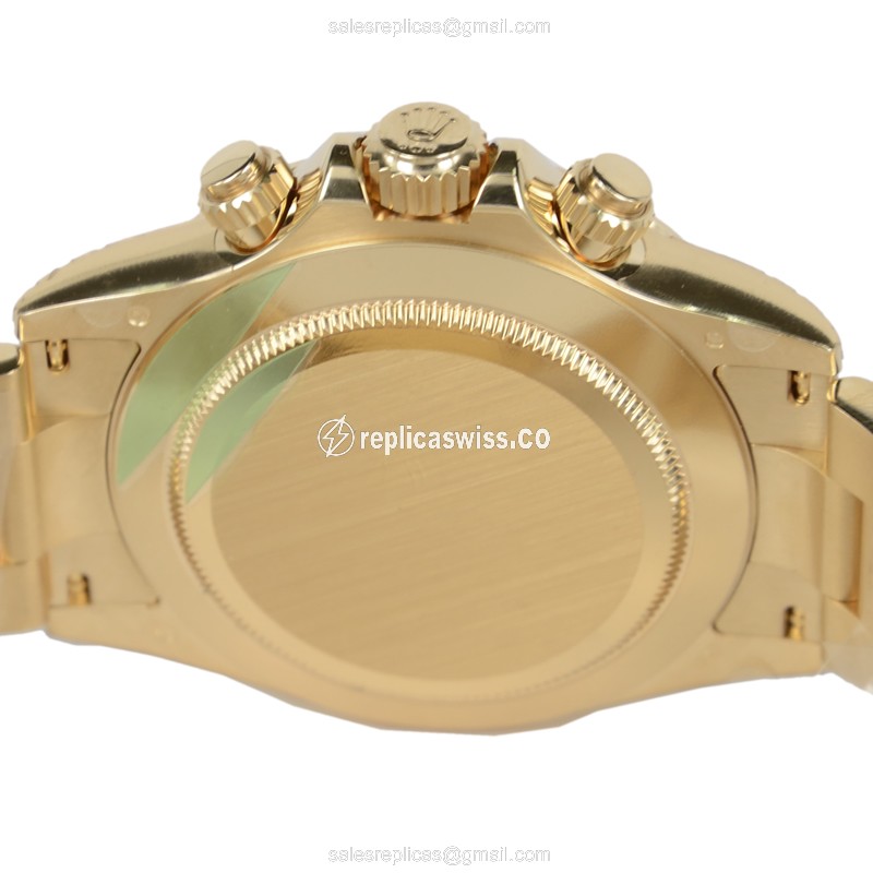 Rolex Daytona Replica - Automatic - 18kt Gold - Black Dial, Gold Clasp - View 4