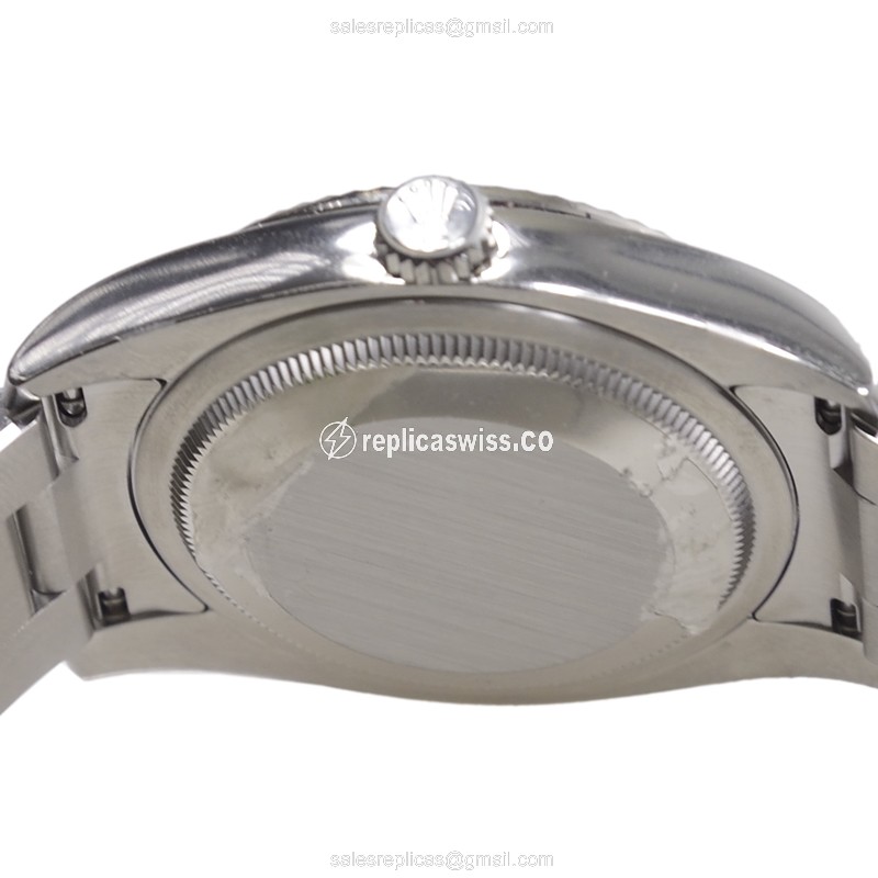 Rolex OYSTER PERPETUAL Replica - Automatic - Black Dial on Silver Steel Strap - View 4