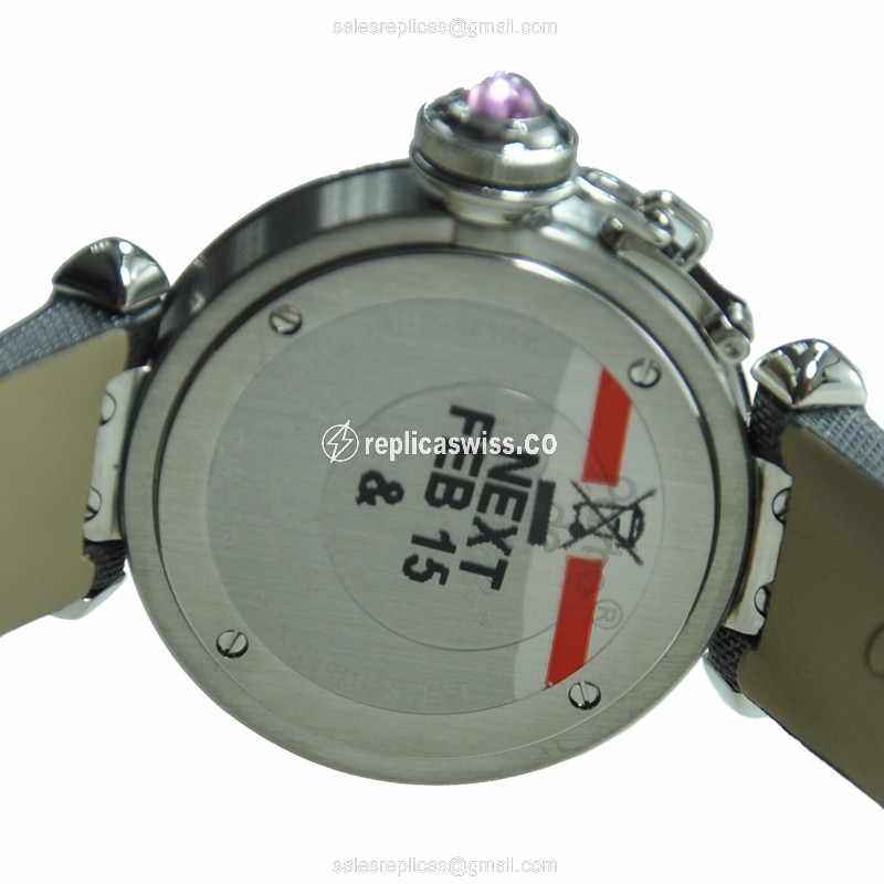 Cartier Pasha Replica - Quartz - Pink Dial - Steel Case & Band - Buckle Clasp - View 3