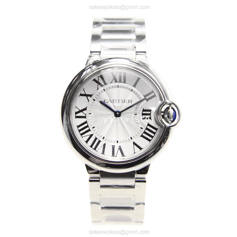 Cartier Ballon Bleu Quartz - White Dial - Steel Case - Silver Strap - View 2