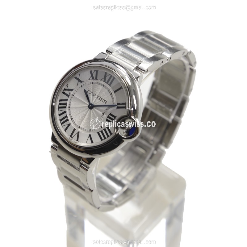 Cartier Ballon Bleu Quartz - White Dial - Steel Case - Silver Strap - View 3
