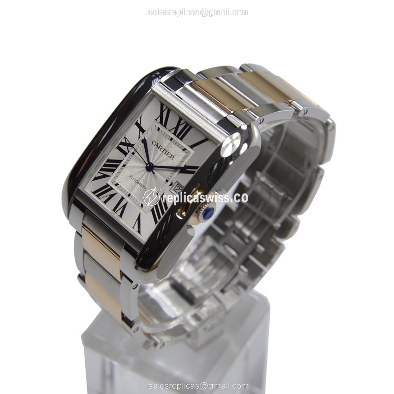 Cartier W5310006 Tank Automatic - Steel Case - White Dial - Silver Band - View 3