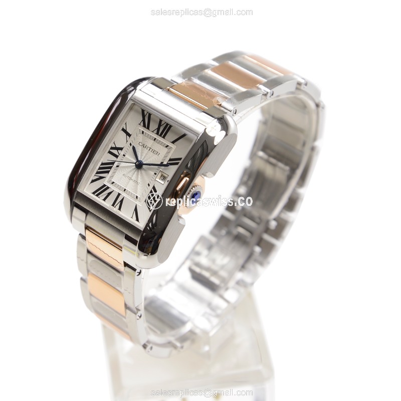 Cartier TANK W5310007 Replica - Automatic - Stainless Steel - White Dial - Silver Clasp - View 3