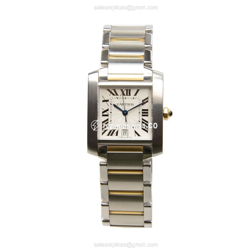 Cartier TANK W51005Q4 - Automatic - White Dial - Steel Case - Silver Strap - View 2