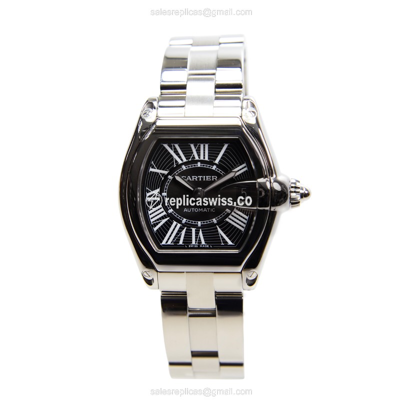 Cartier Roadster Replica - Automatic - Steel - Black Dial - View 2