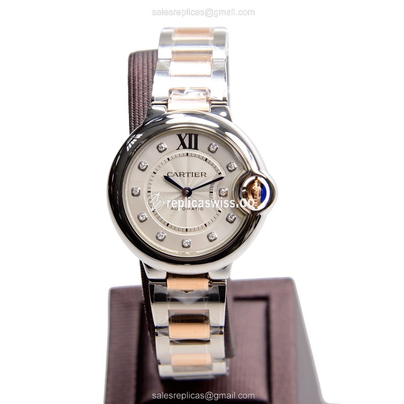 Cartier Ballon Bleu Replica - Automatic - White Dial - Silver Steel Strap - View 2