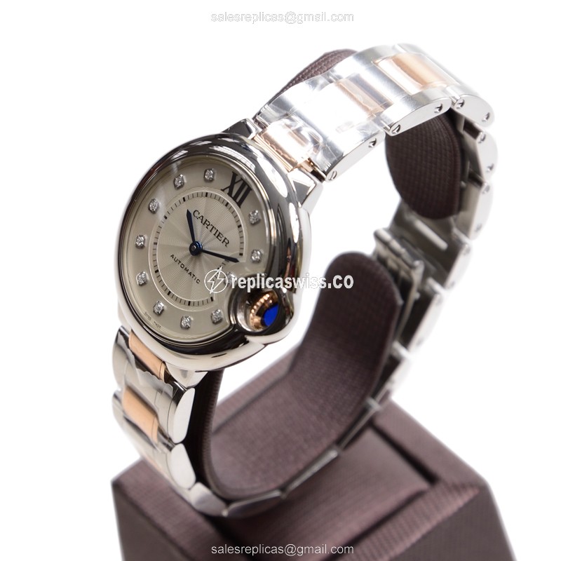 Cartier Ballon Bleu Replica - Automatic - White Dial - Silver Steel Strap - View 3