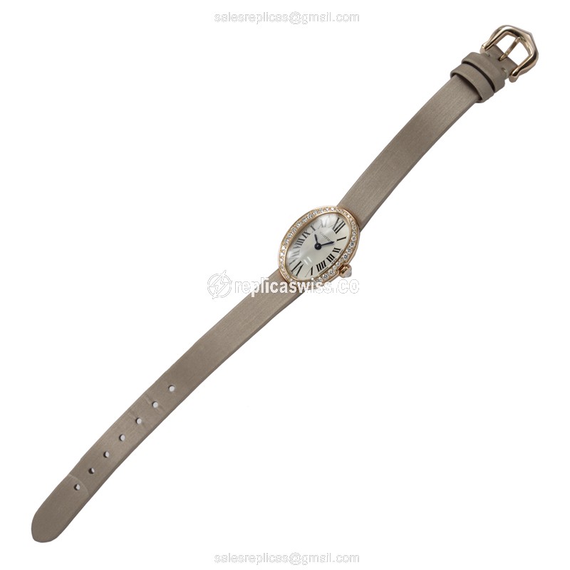 Cartier WB520028 Replica - Quartz - 18kt Rose Gold - Diamonds - White Dial - View 2