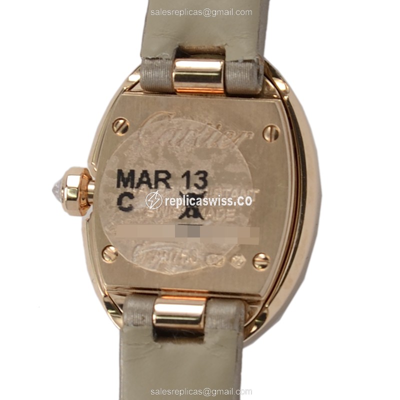 Cartier WB520028 Replica - Quartz - 18kt Rose Gold - Diamonds - White Dial - View 3