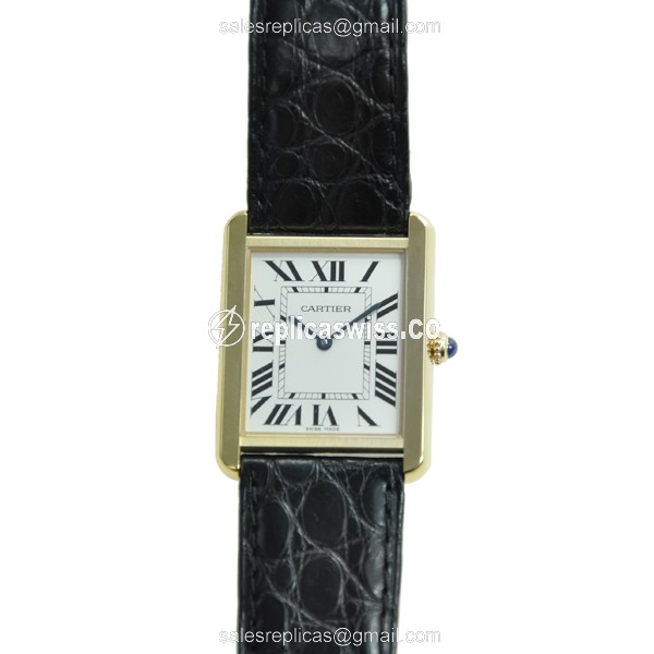 Cartier W1018855 Replica - Quartz - 18kt Rose Gold & Steel - White Dial - Buckle Clasp - View 2