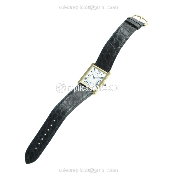 Cartier W1018855 Replica - Quartz - 18kt Rose Gold & Steel - White Dial - Buckle Clasp - View 4