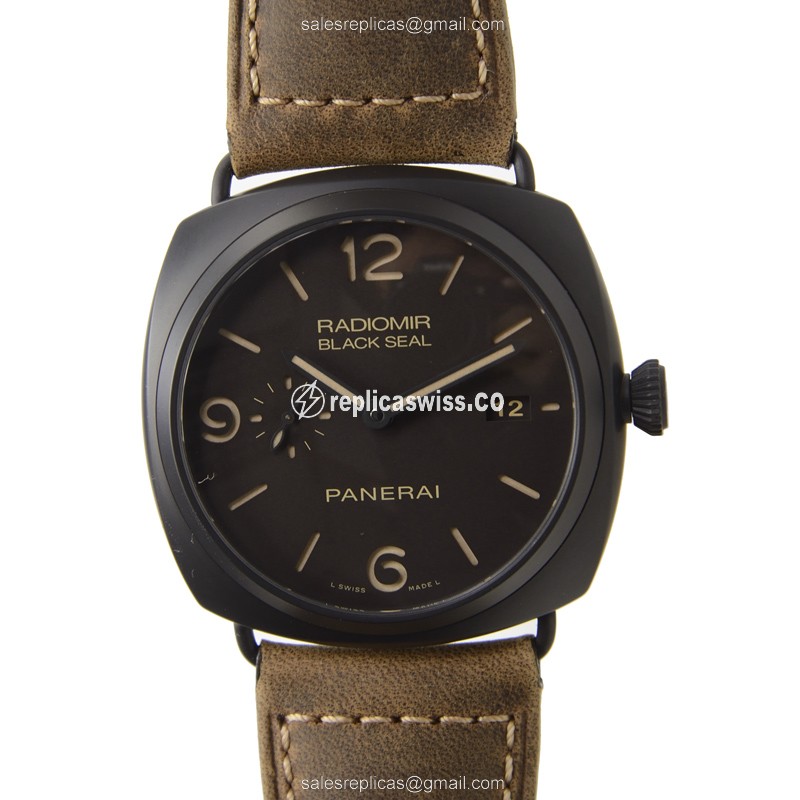 Panerai PAM00505 RADIOMIR - Automatic - Ceramic - Brown Dial - Brown Cowhide - Sapphire Crystal - Buckle - View 2