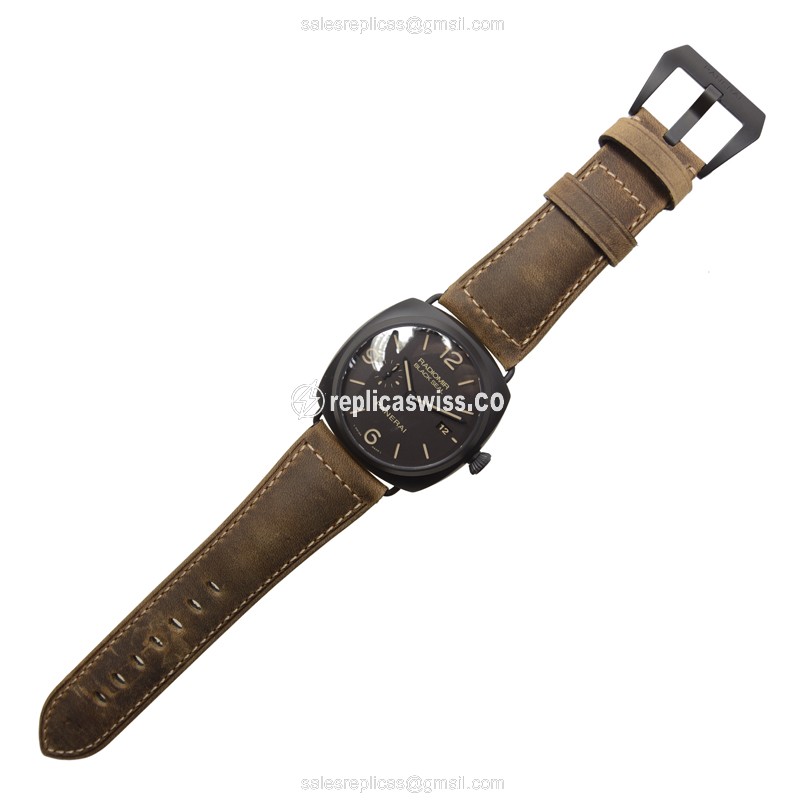Panerai PAM00505 RADIOMIR - Automatic - Ceramic - Brown Dial - Brown Cowhide - Sapphire Crystal - Buckle - View 3