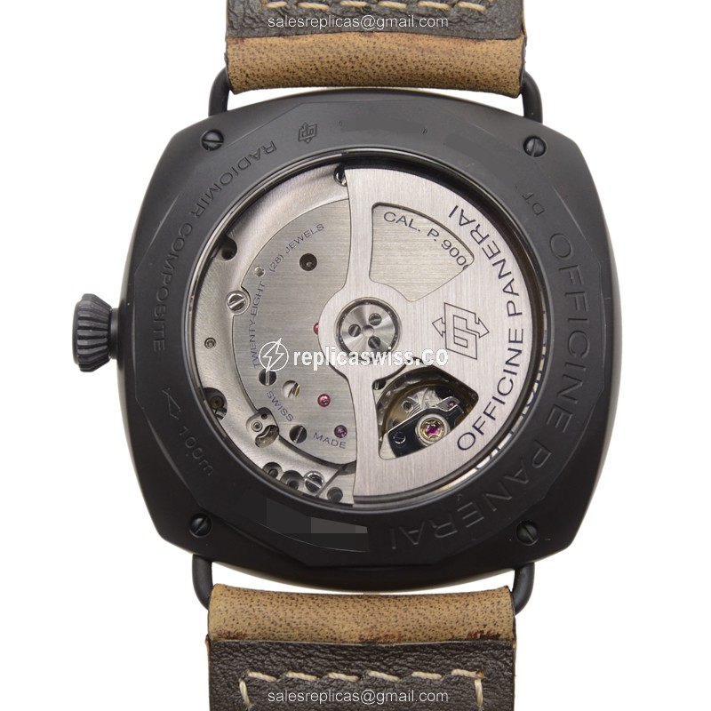 Panerai PAM00505 RADIOMIR - Automatic - Ceramic - Brown Dial - Brown Cowhide - Sapphire Crystal - Buckle - View 4