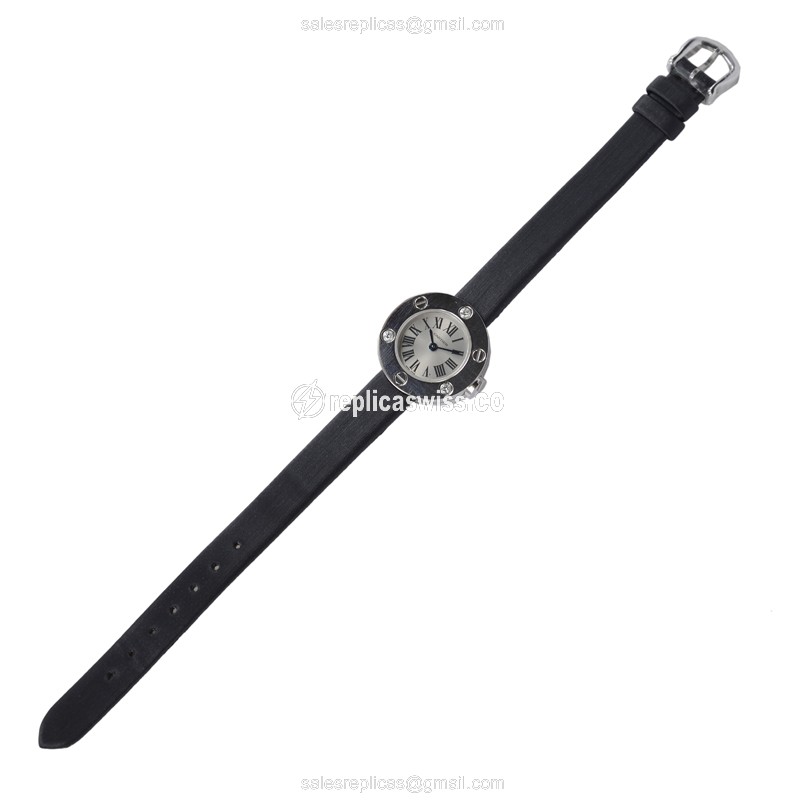 Cartier LOVE Replica - Quartz - 18kt White Gold - White Dial - Buckle Clasp - View 2