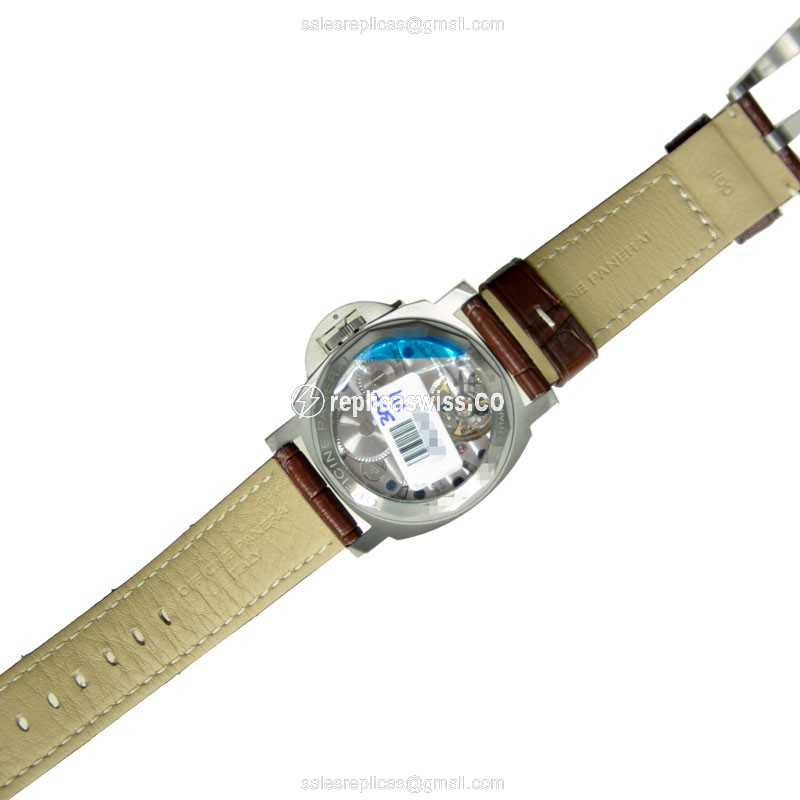 Panerai PAM00177 LUMINOR - Manual Wind - Titanium Case - Black Dial - Brown Alligator Strap - Sapphire Crystal - View 3
