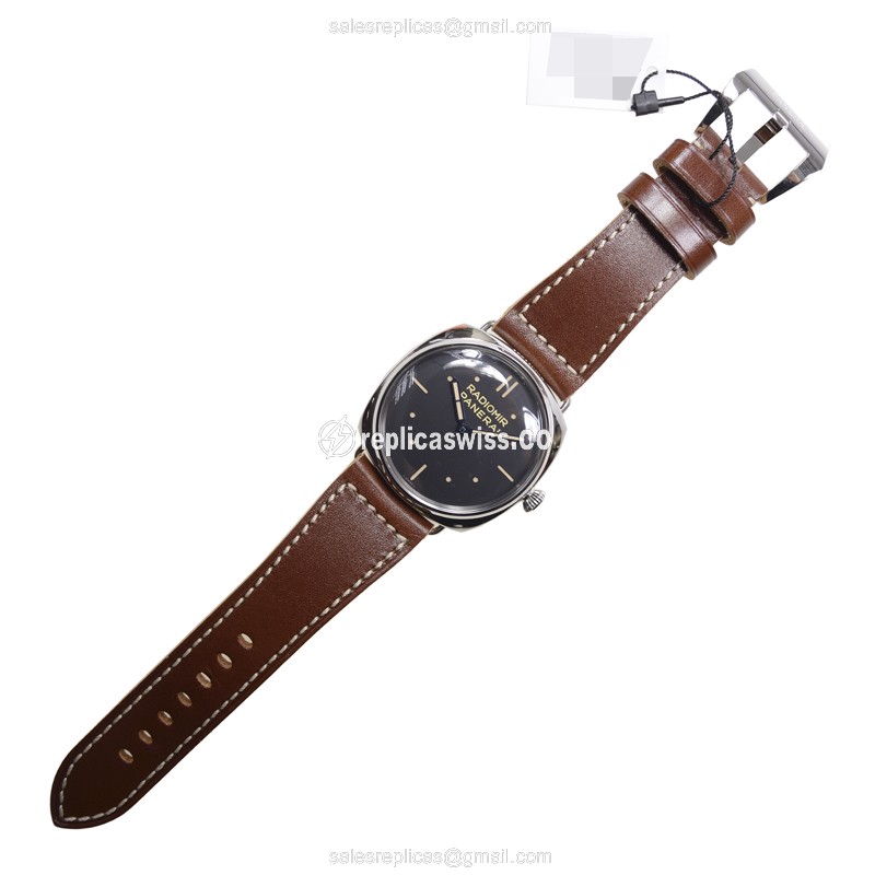 Panerai PAM00449 RADIOMIR - Manual - Steel - Black - Brown Cowhide - Buckle - Sapphire Crystal - View 2
