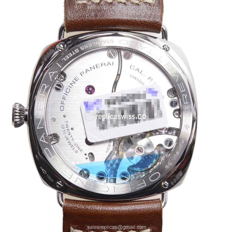 Panerai PAM00449 RADIOMIR - Manual - Steel - Black - Brown Cowhide - Buckle - Sapphire Crystal - View 3