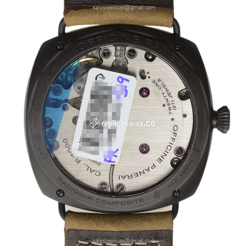 Panerai PAM00504 RADIOMIR - Manual Wind - Titanium Case - Brown Dial - Brown Cowhide Strap - Buckle Clasp - View 3