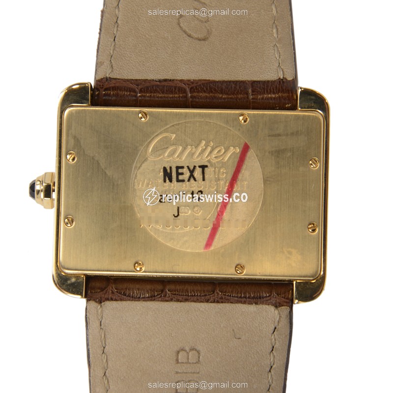 Cartier Tank Replica Watch - Quartz - Gold - White Dial - View 3