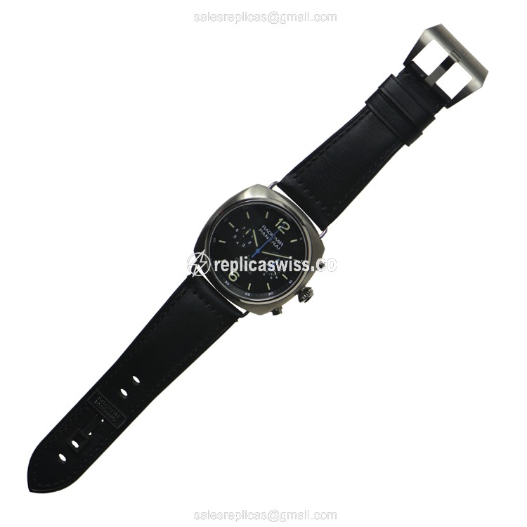 Panerai PAM00343 RADIOMIR Replica - Automatic - Titanium Case - Black Dial - Black Cowhide Strap - Sapphire Crystal - View 2