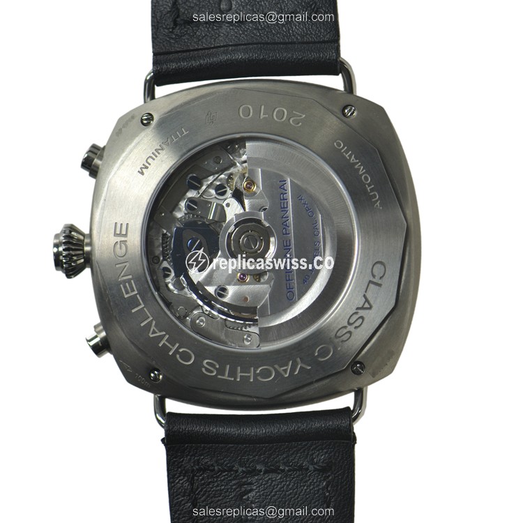 Panerai PAM00343 RADIOMIR Replica - Automatic - Titanium Case - Black Dial - Black Cowhide Strap - Sapphire Crystal - View 3