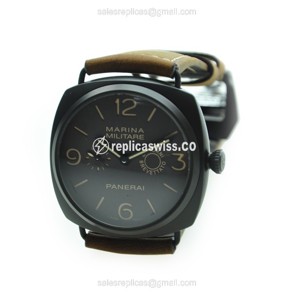 Panerai PAM00339 RADIOMIR - Manual Wind - Ceramic Case - Brown Dial - Brown Cowhide Strap - Buckle Clasp - View 2