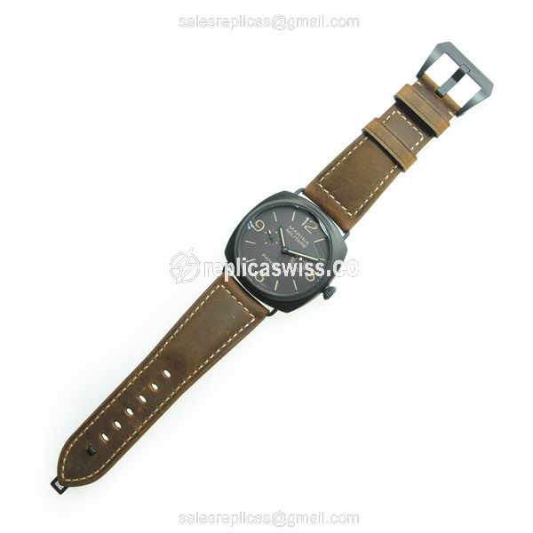 Panerai PAM00339 RADIOMIR - Manual Wind - Ceramic Case - Brown Dial - Brown Cowhide Strap - Buckle Clasp - View 3