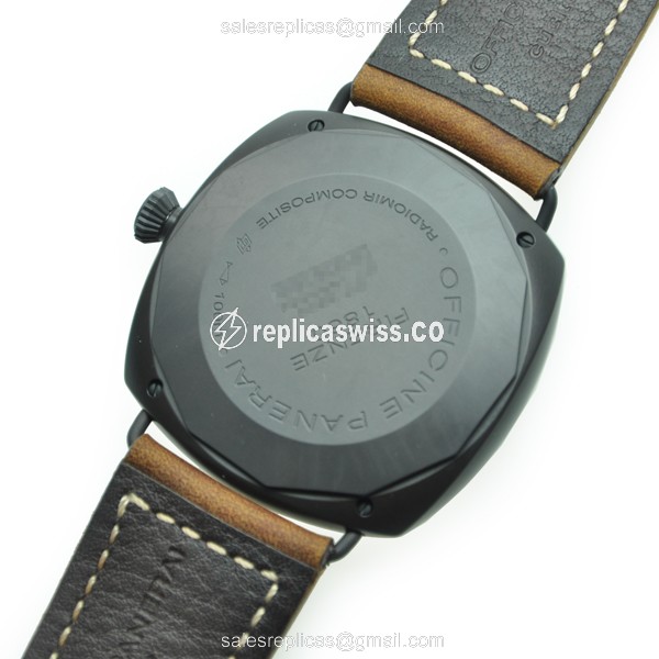 Panerai PAM00339 RADIOMIR - Manual Wind - Ceramic Case - Brown Dial - Brown Cowhide Strap - Buckle Clasp - View 4