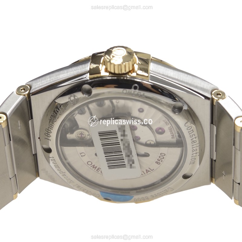 Omega Constellation Replica - Automatic - 18kt Gold & Diamond - Silver Dial - Steel Clasp - View 4